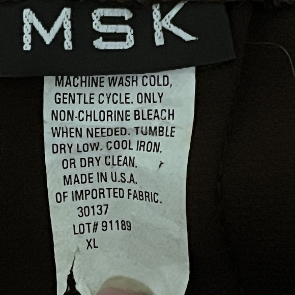 MSK Womens Evening Dress Pants SZ XL Brown Sheer Overlay Wide Leg Flowy Palazzo - Picture 8 of 8